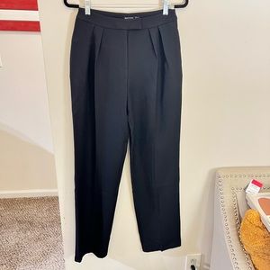 NWT Nasty Gal black pleated tapered leg career pants